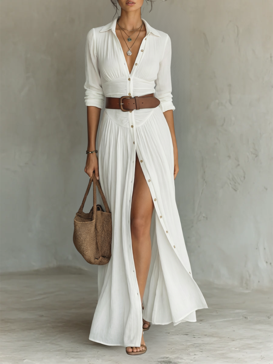 collared maxi dress photo