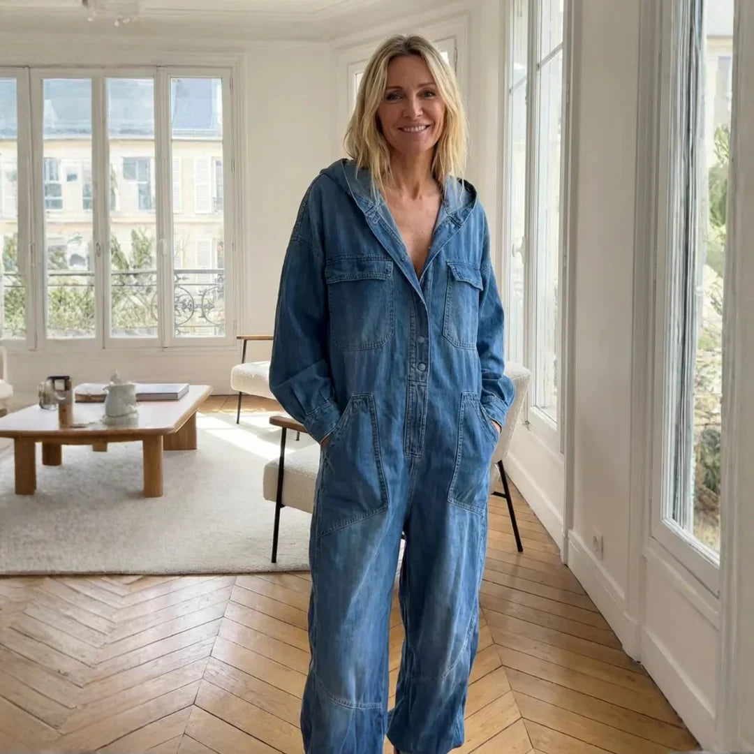 Marigold | Women's Long-Sleeve Hooded Jumpsuit