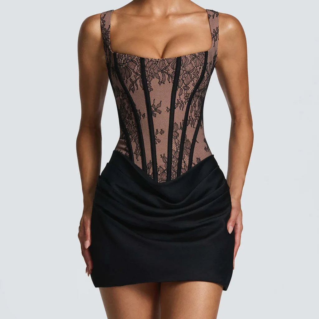 Serafina | Lace Halter Backless Mini Dress Serafina | Lace Halter Backless Mini Dress
