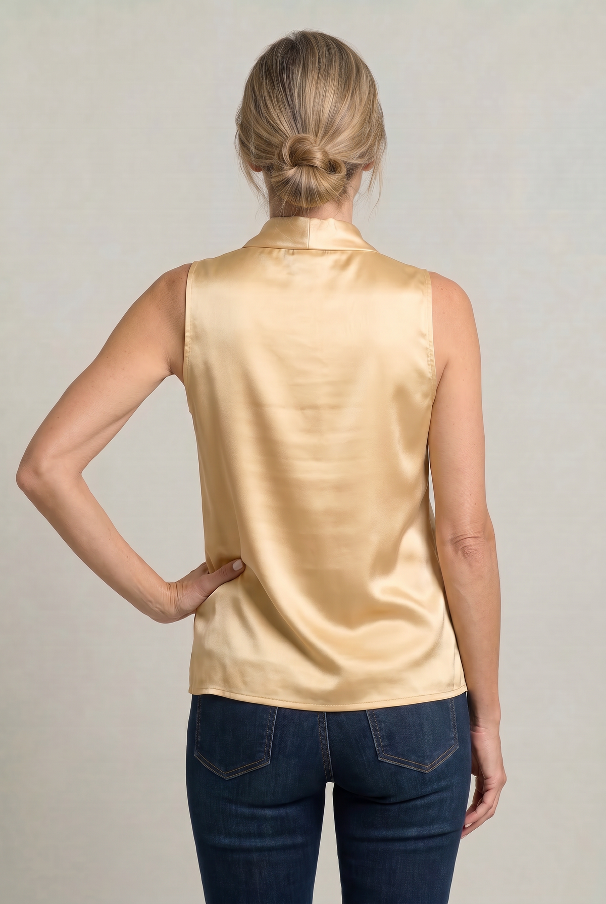 Lucia | Women's Sleeveless Draped Cowl-Neck Cami Top
