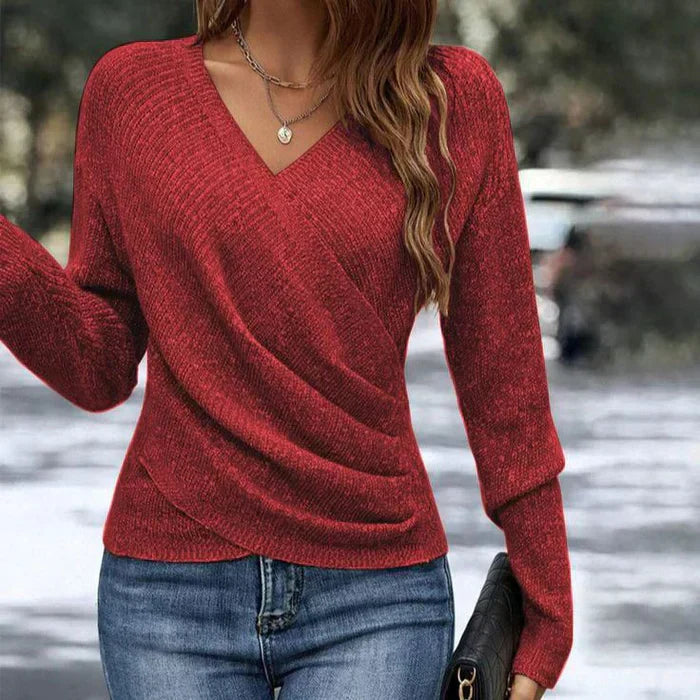 Yvonne | Women's Draped Wrap-Front Top
