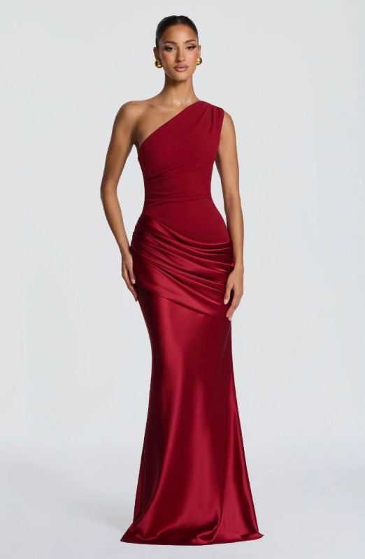 Armani | One Shoulder Satin Maxi Dress