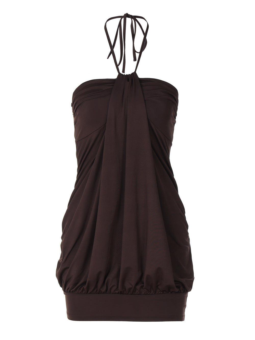 Zaria | Halter Ruched Mini Dress