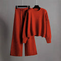Cecilia | Women's Cropped Knit Top and Wide-Leg Lounge Set
