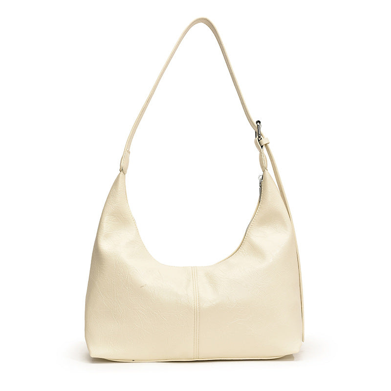 Rose | Women's Metallic Underarm Hobo Bag Ruched Shoulder Bag with Ring Handle