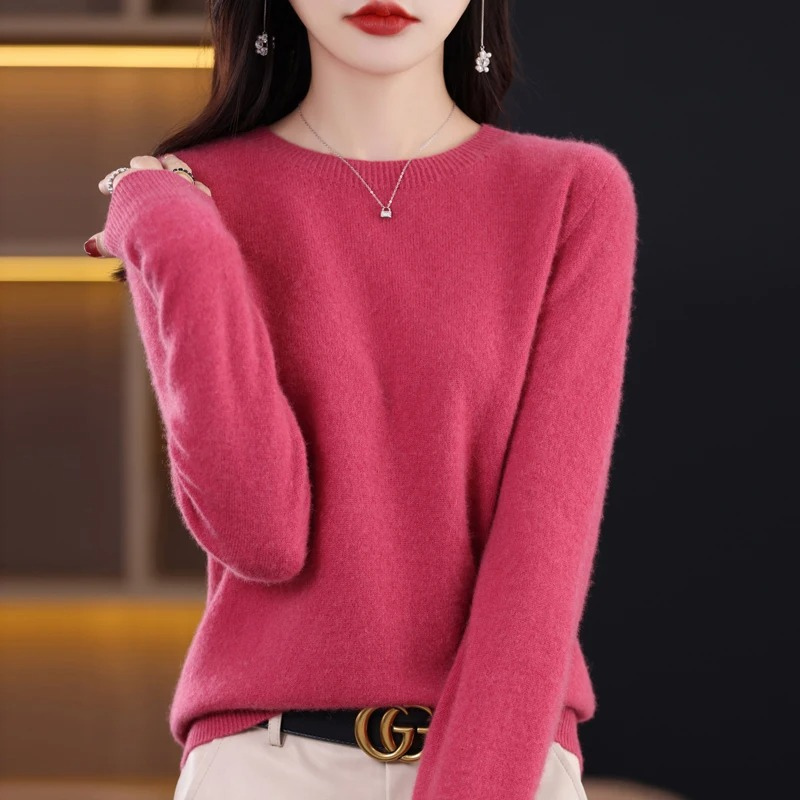 Sylvia | Women's Classic Crew-Neck Rib-Trim Knit Sweater