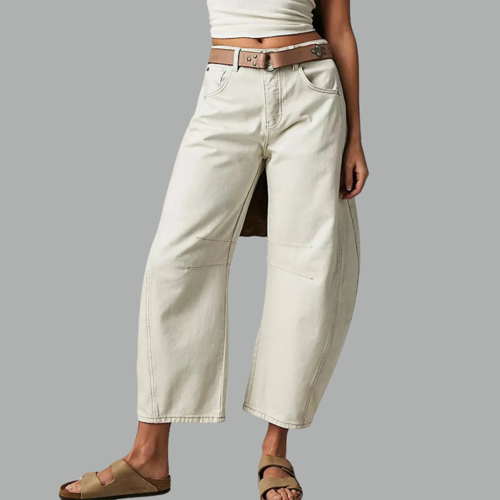 Women's High Waist Barrel Leg Jeans Relaxed Fit Denim