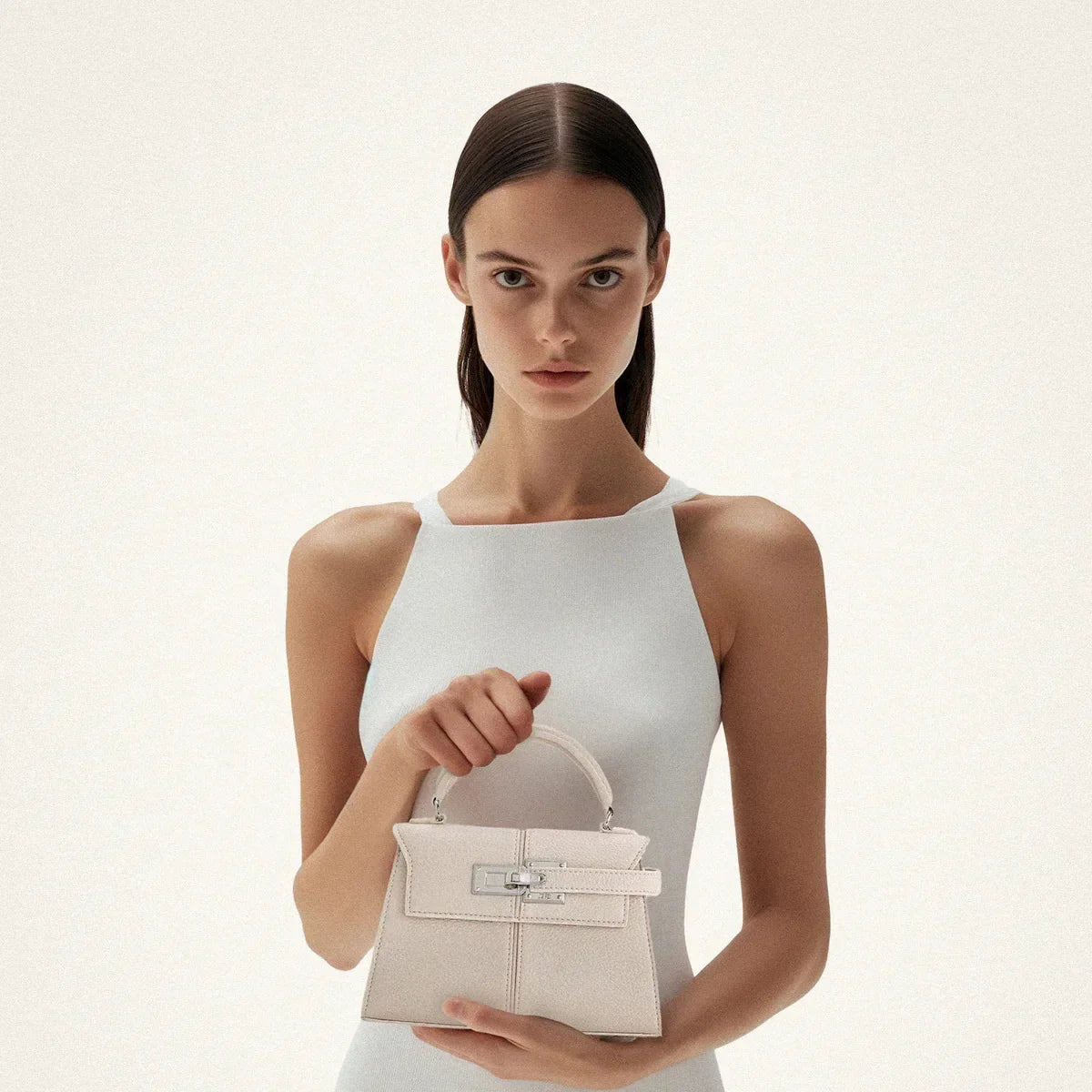 Holly | Women’s Structured Top-Handle Bag with Turn-Lock Closure