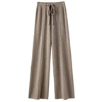 Cecilia | Women's Wide-Leg Elastic-Waist Knit Trousers