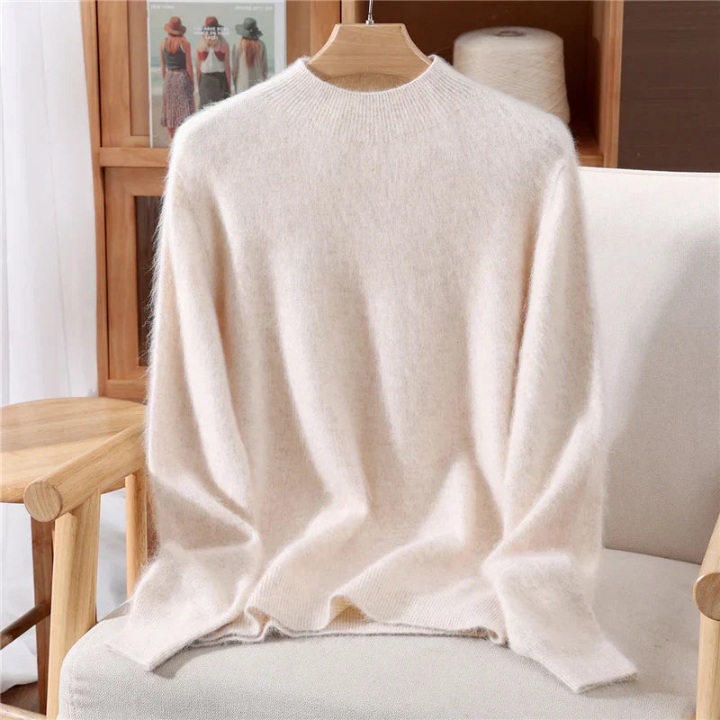 Penelope | Women's Relaxed Fine-Knit Mock-Neck Sweater