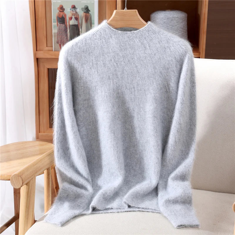 Penelope | Women's Relaxed Fine-Knit Mock-Neck Sweater