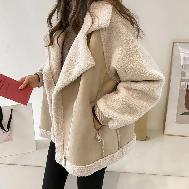 Camille | Women's Suede-Look Plush-Lined Winter Jacket