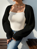 Elspeth | Women's Cropped Open-Front Ribbed Knit Shrug