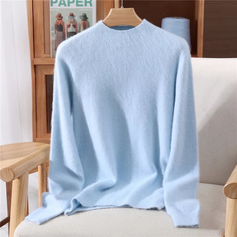 Penelope | Women's Relaxed Fine-Knit Mock-Neck Sweater