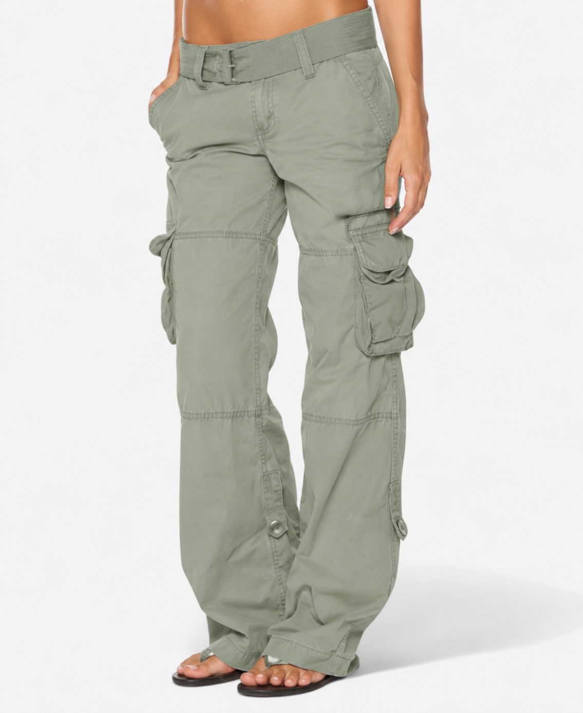 Sandra | Women's Straight Leg Cargo Pants with Flap Pockets and Relaxed Fit