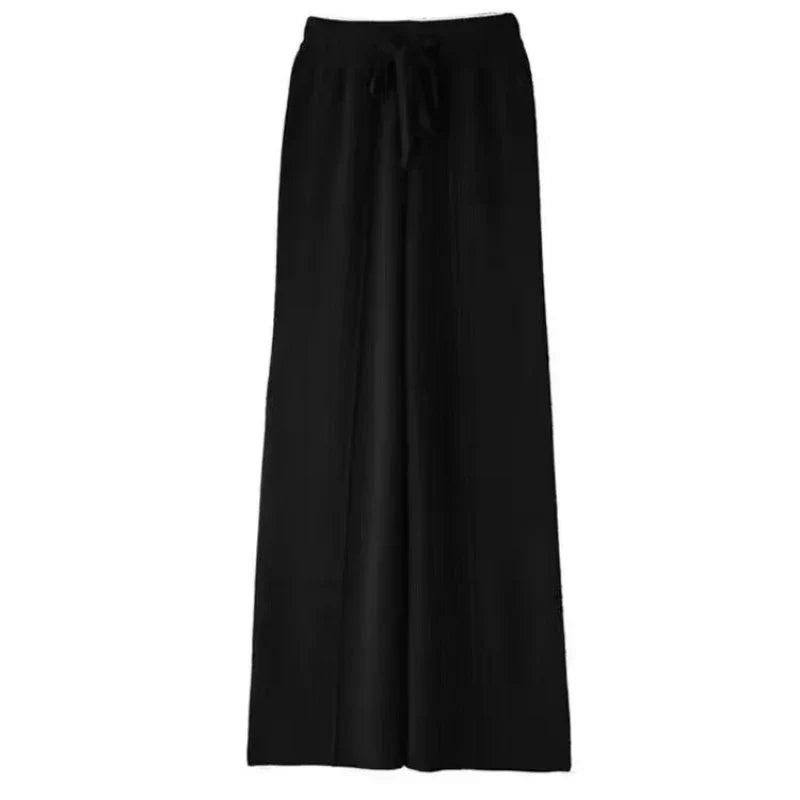 Cecilia | Women's Wide-Leg Elastic-Waist Knit Trousers
