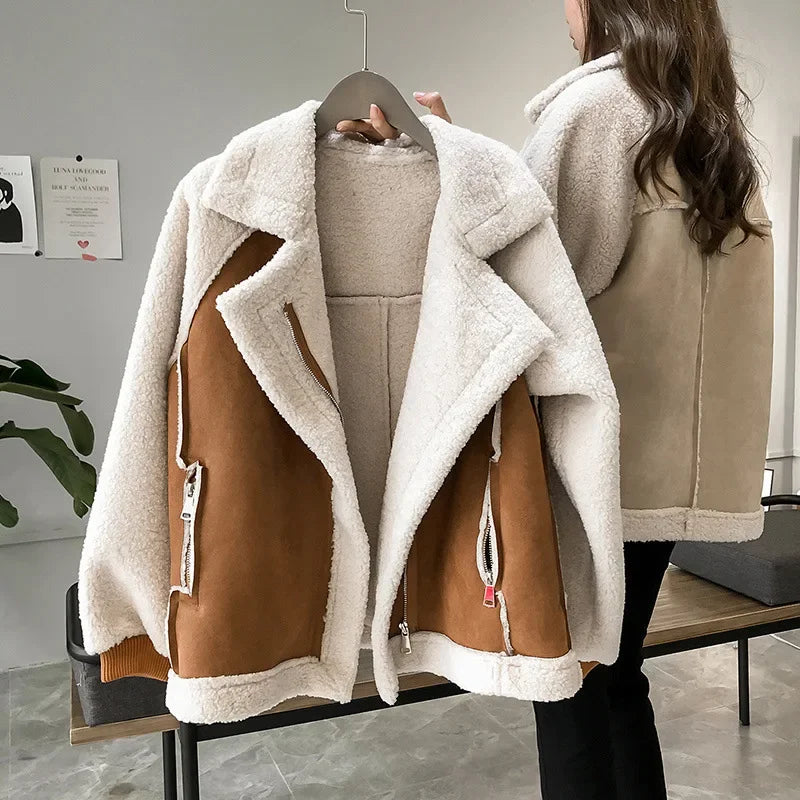 Camille | Women's Suede-Look Plush-Lined Winter Jacket