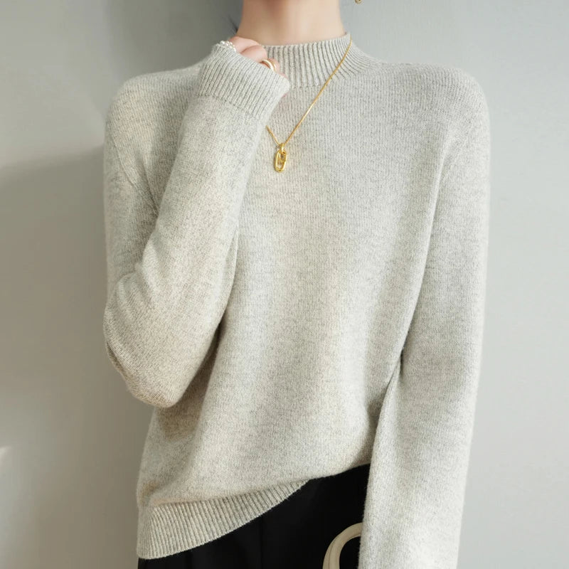 Marielle | Women's Relaxed Mock-Neck Knit Sweater