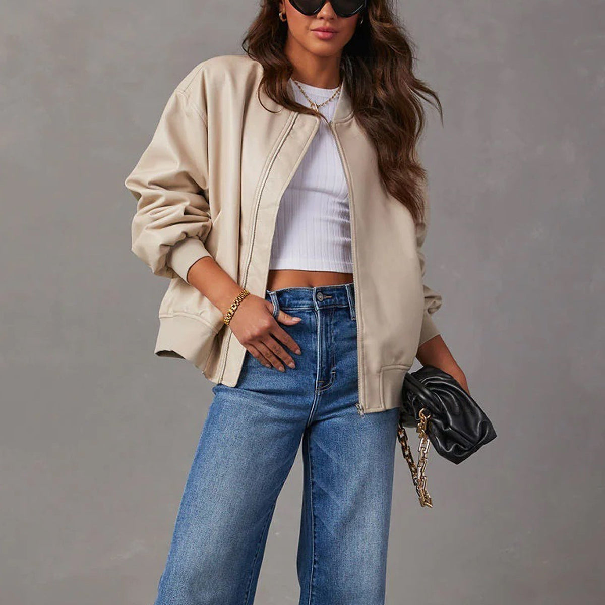 Florentina bomber jacket - Cream styled
