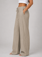 Evangelina crinkle wide-leg trousers - waist detail