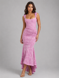 Juliana floral corset maxi dress - Pink