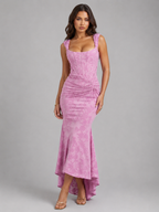 Juliana floral corset maxi dress - Pink