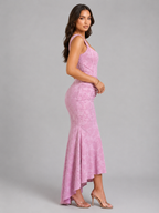 Juliana floral corset maxi dress - Pink side view
