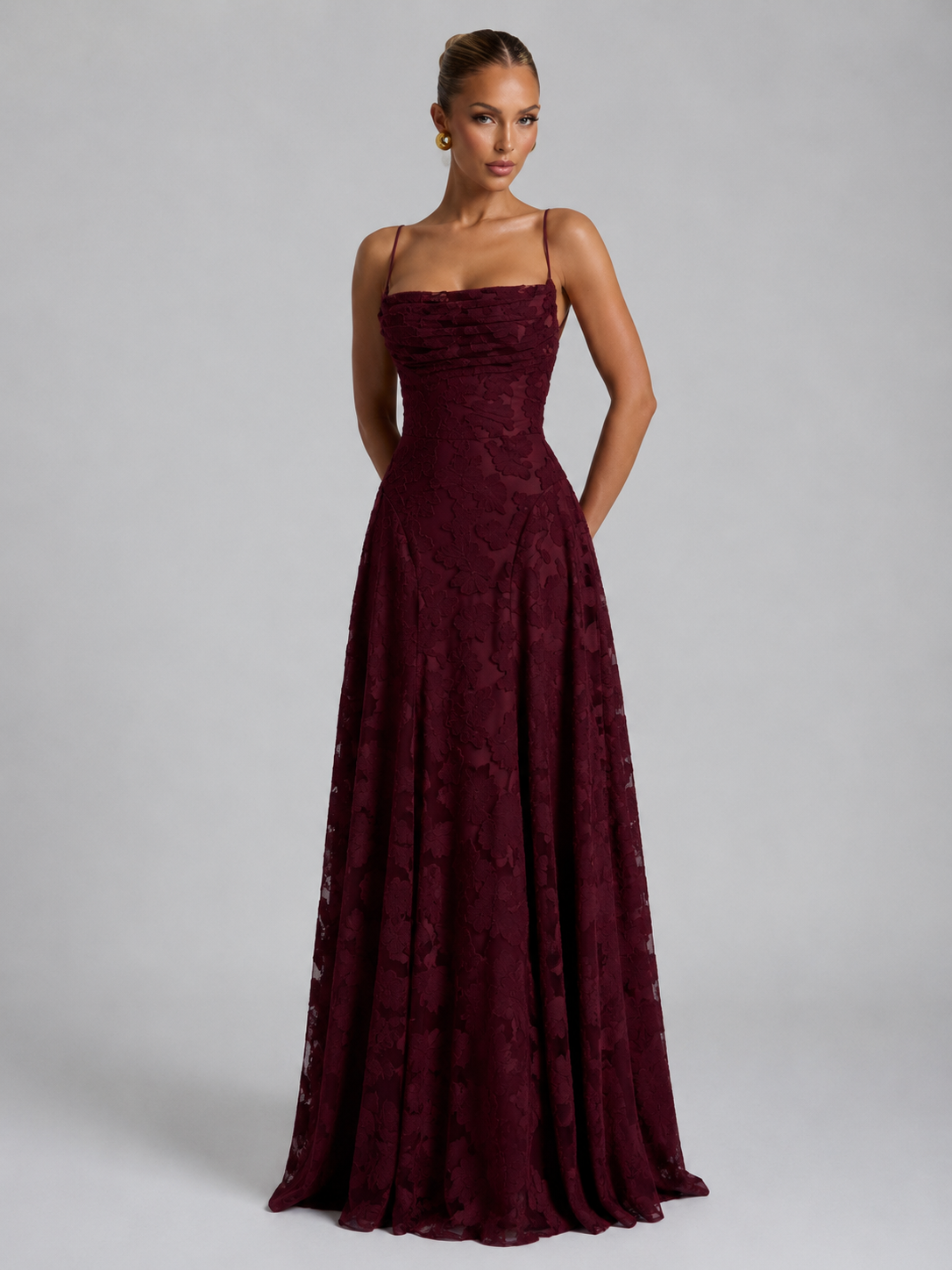 Isadora | Women's Floral Print Sculpted Maxi Dress