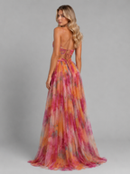 Coralie floral maxi dress - Orange back view