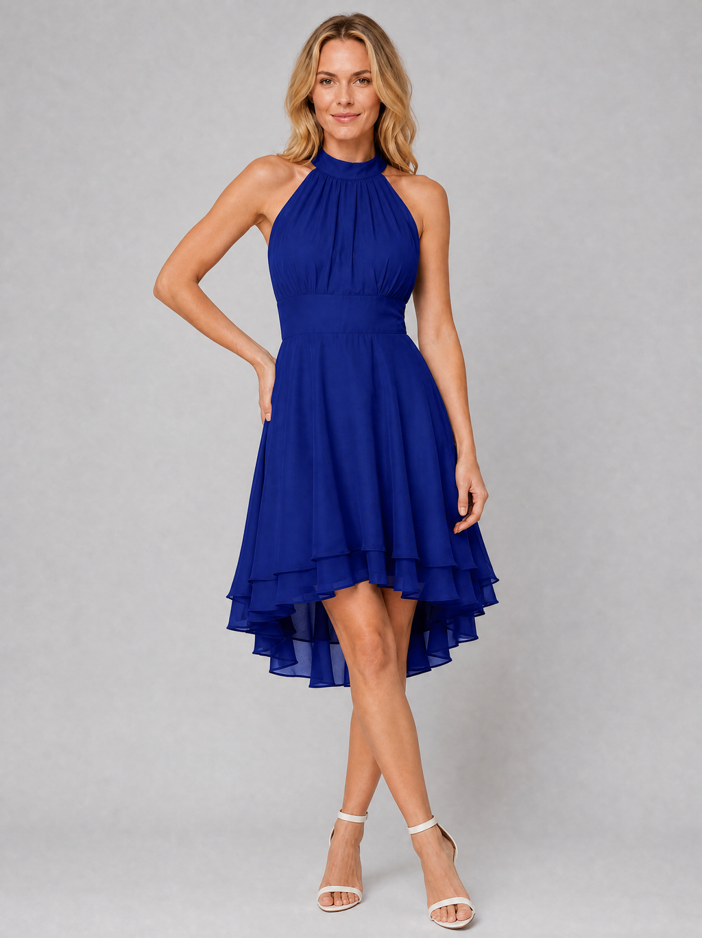 Margaux halter dress - Blue