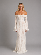 Clementine | Women's Off-Shoulder Lace Cutout Maxi Dress