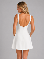 Honora A-line mini dress - White back view