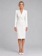 Adriana | Women's Double-Breasted Blazer Midi Dress