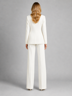 Noemi blazer and trouser set - White back view