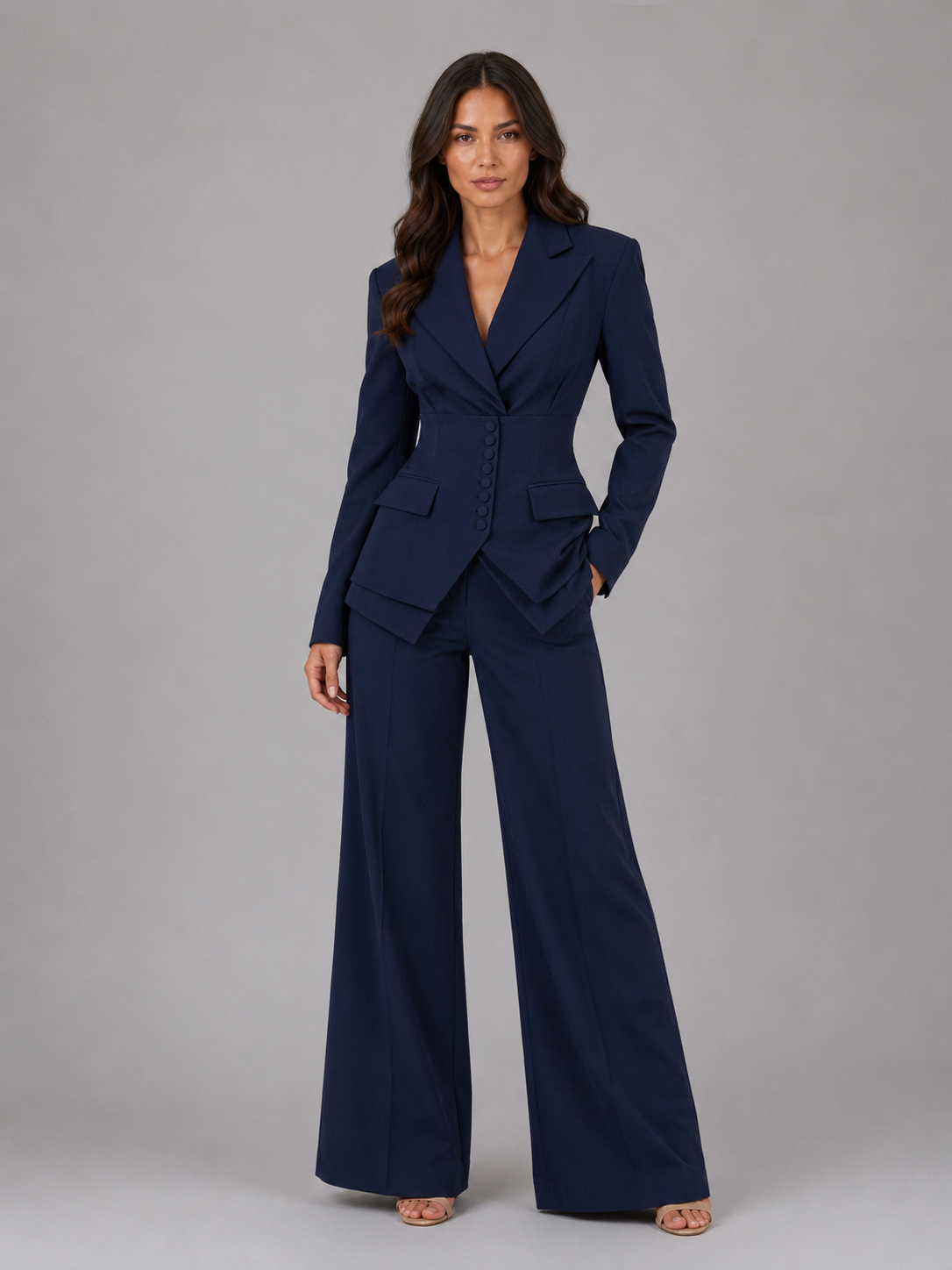 Ginevra tailored suit - Navy