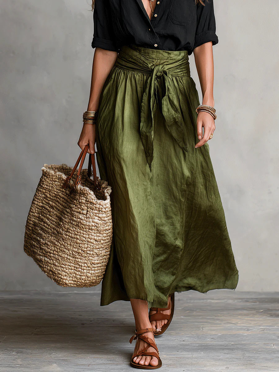 Beatrice | Women's Relaxed Shirt and Midi Skirt Set product view