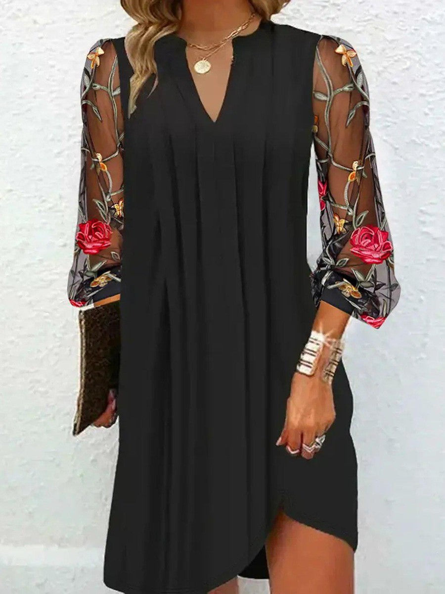 floral-sleeve dress photo