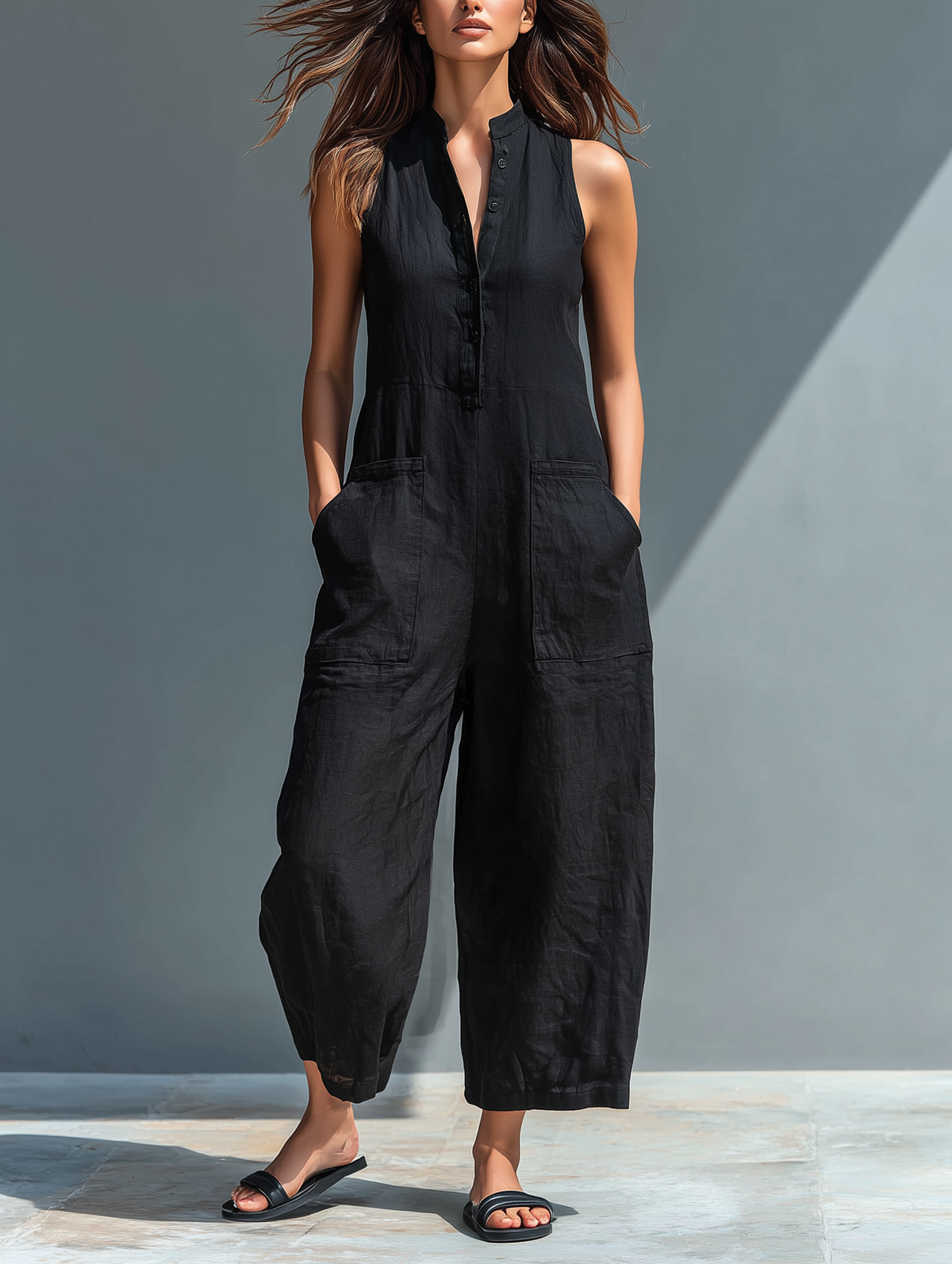 Alma | Women's Sleeveless Flowing Jumpsuit