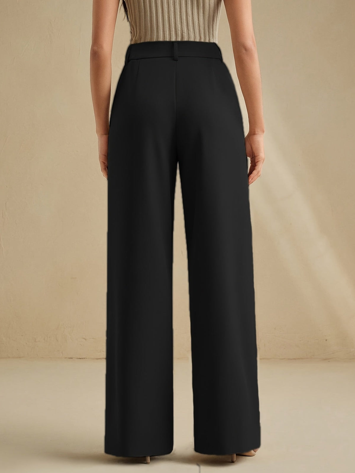 Antoinette pleated trousers - Black full length
