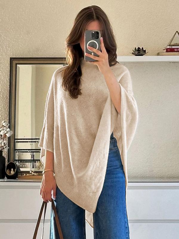 Greta | Women's Asymmetric Draped Knit Cape