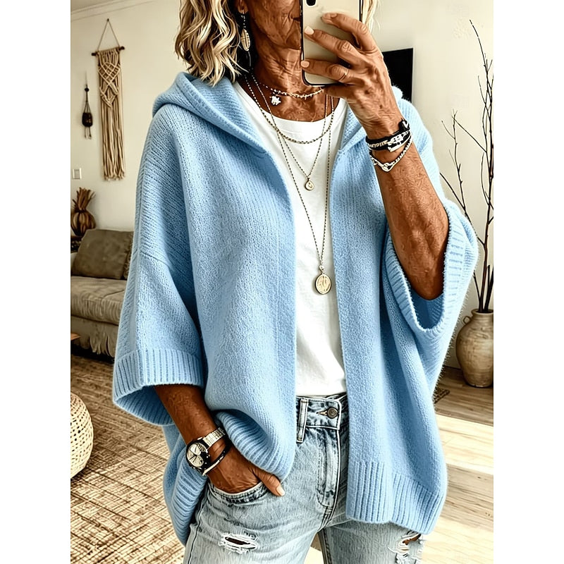 Rosamund | Women's Hooded Open-Front Knit Cardigan