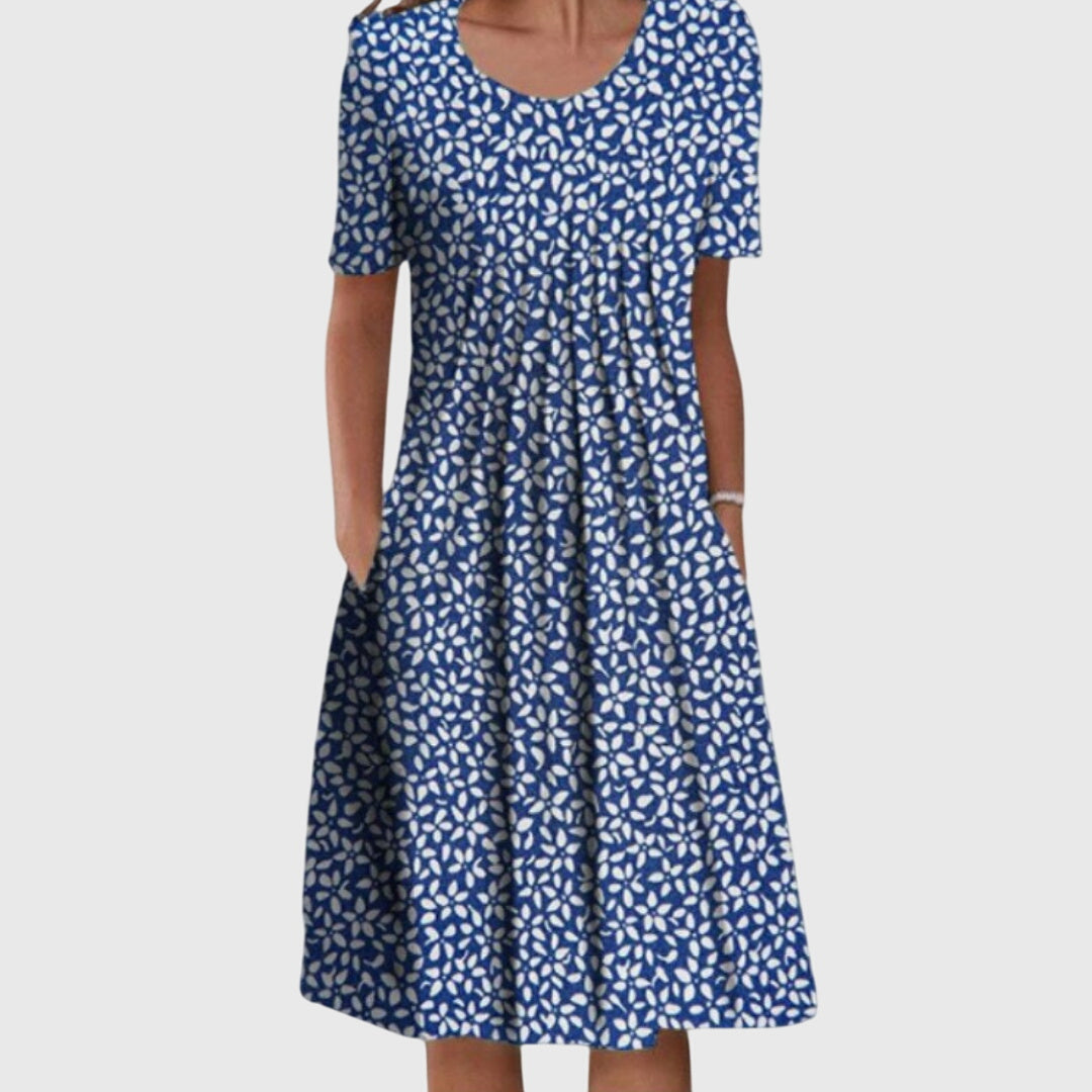 Amelia | Women's Round-Neck Printed Layered Dress original product image 3