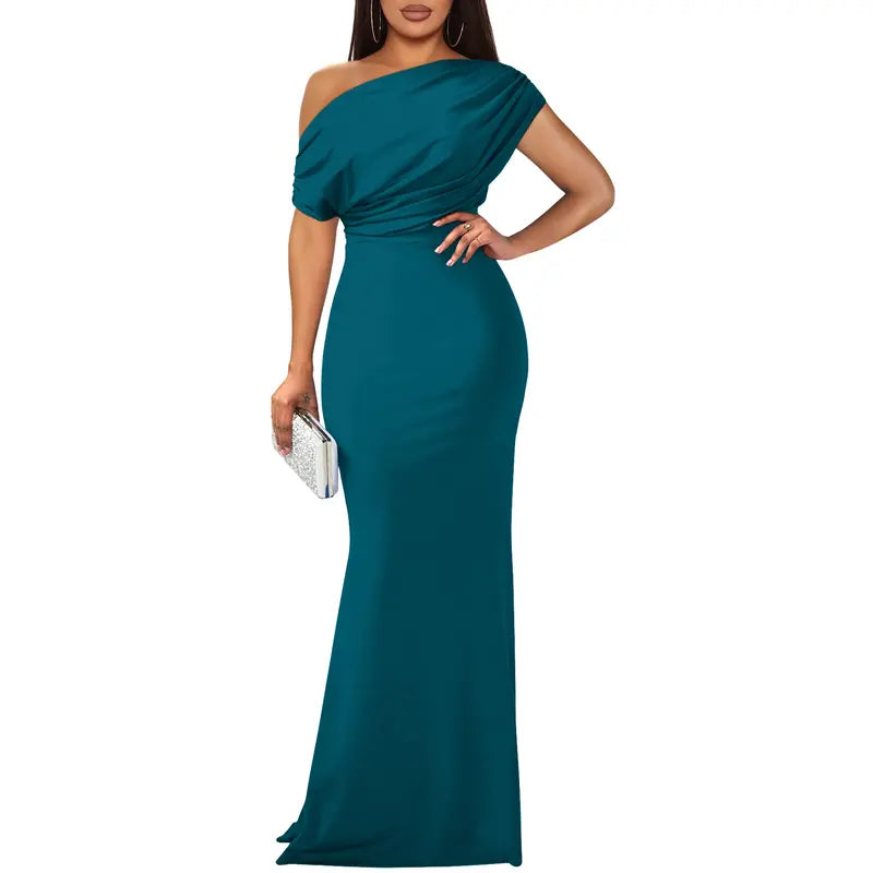 Rosalind evening maxi dress - Peacock Blue
