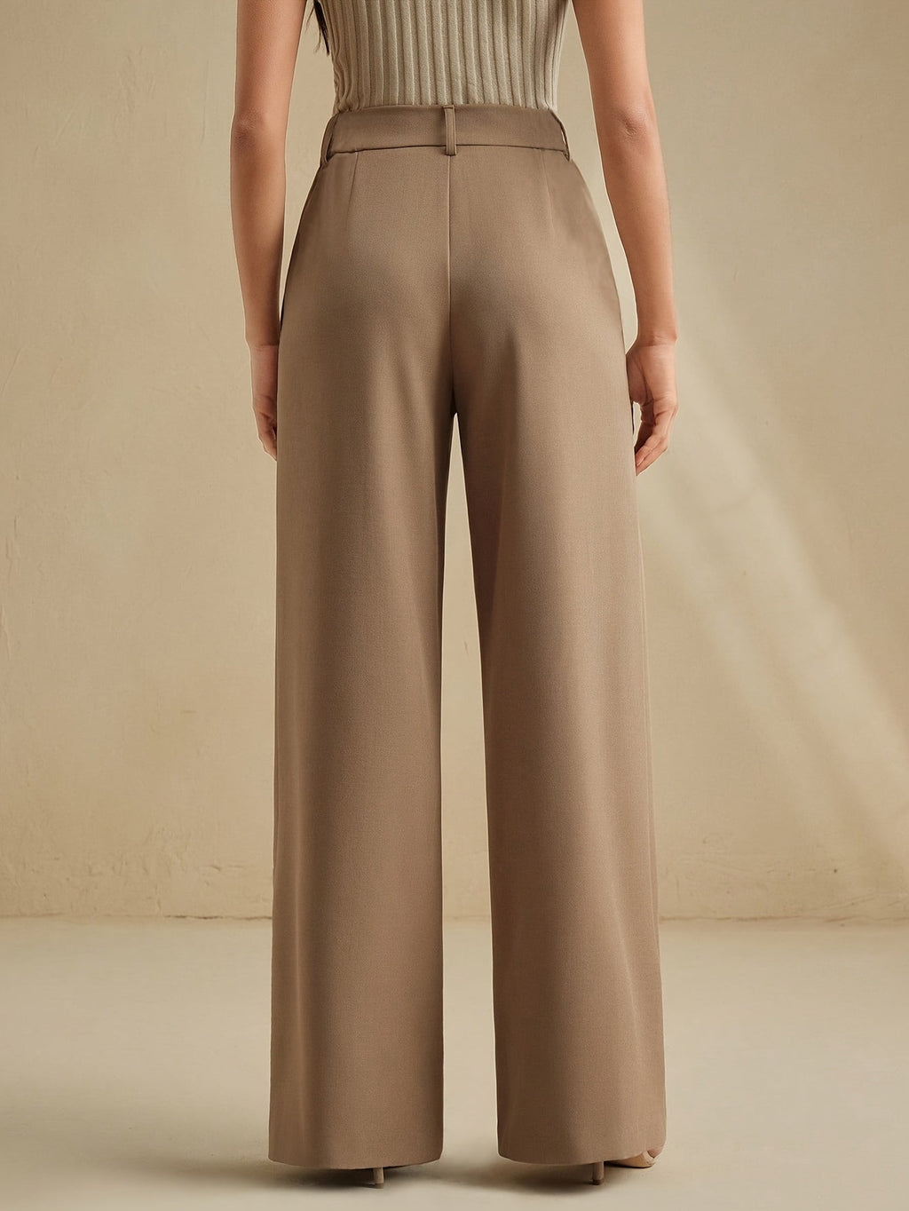 Antoinette pleated trousers - Brown front view