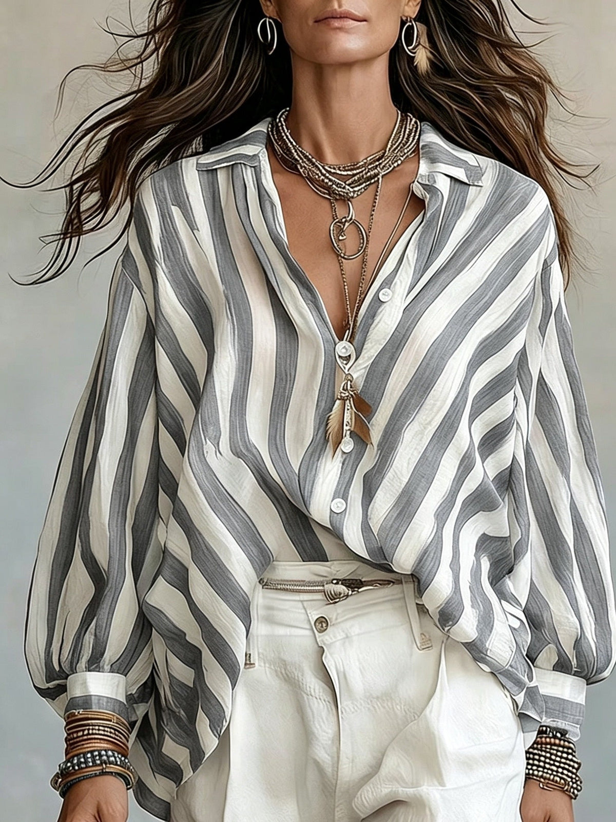 Gwendolyn | Women's Relaxed Striped Everyday Shirt