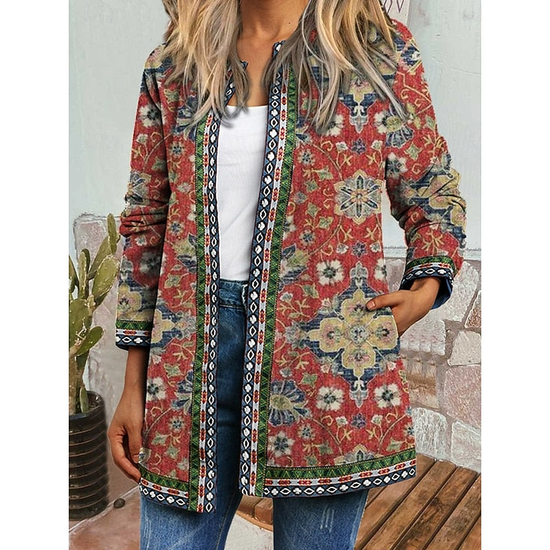 Tessa | Women's Artisan Patterned Open-Front Jacket product view