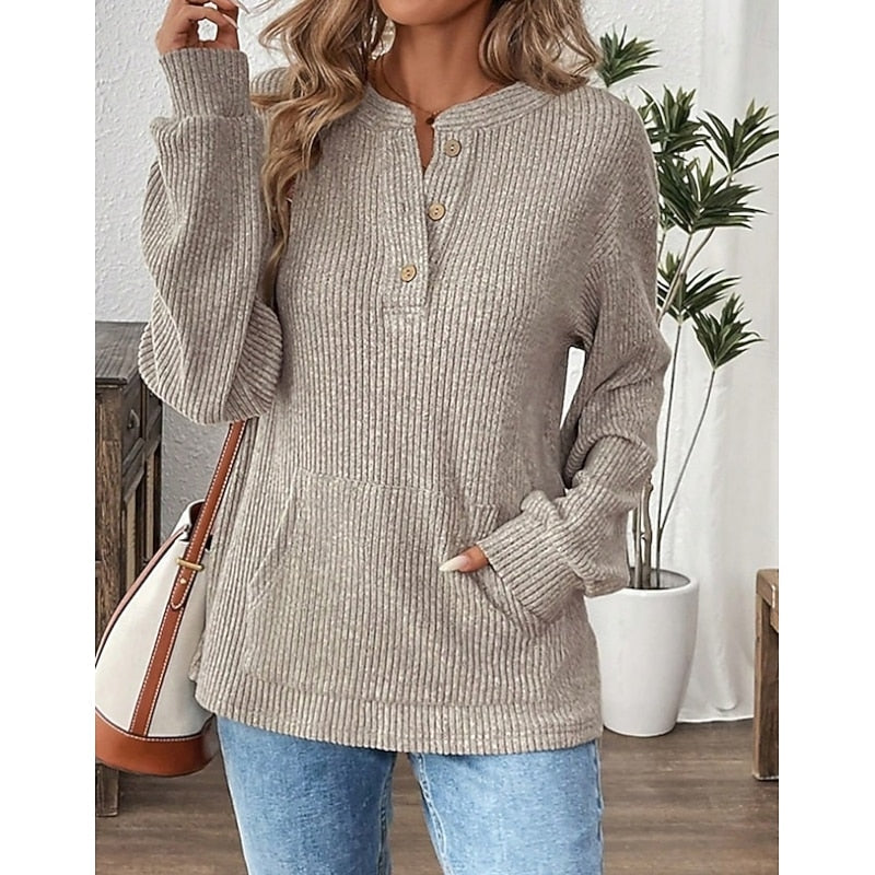 Ottilie henley top - Khaki
