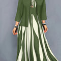 Women's Flowing Midi Dress and Open Jacket Set