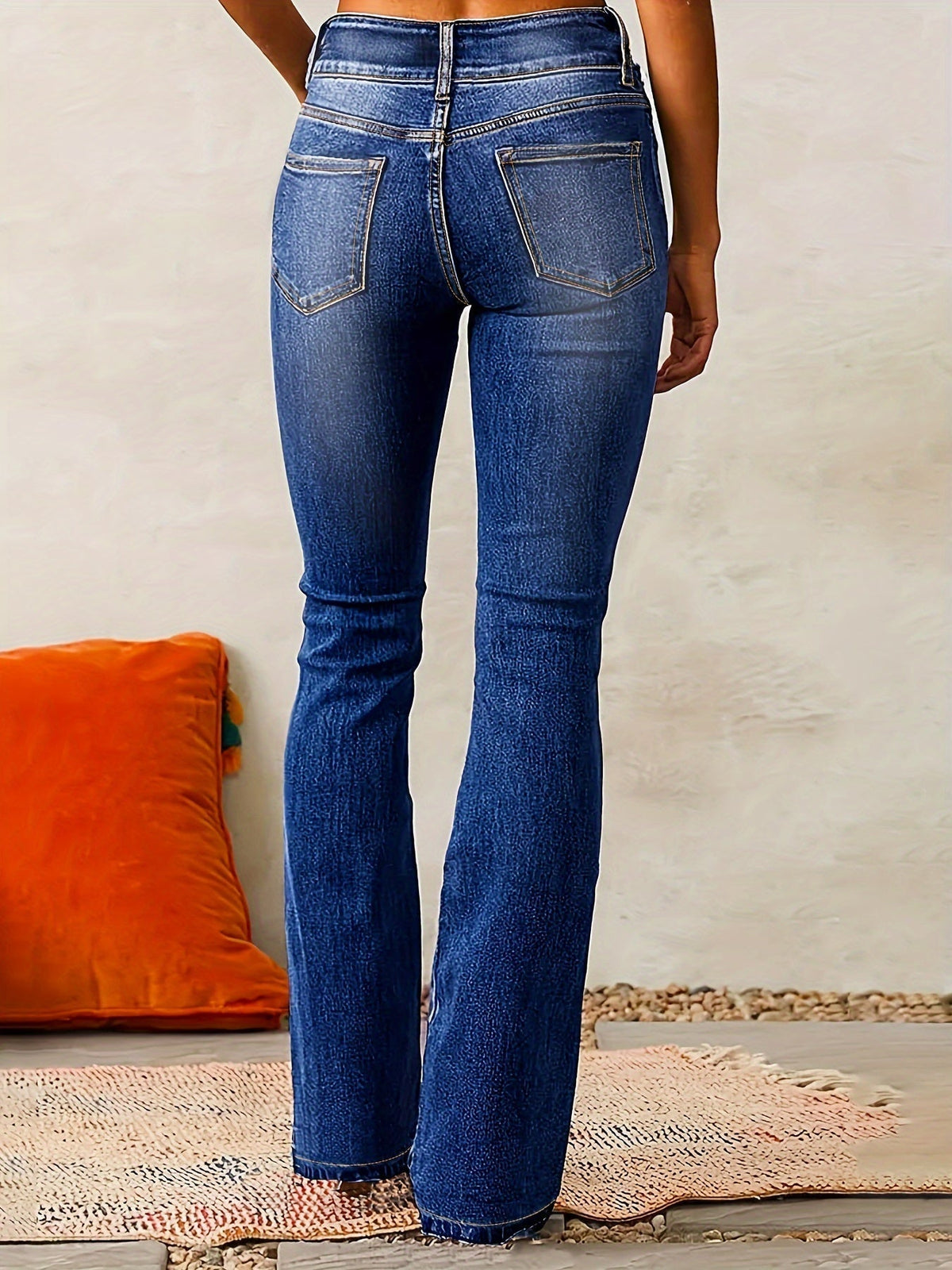 Lavinia flare jeans - Dark Blue back view