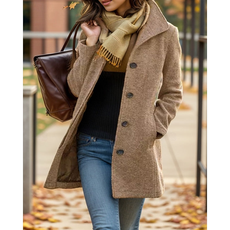 Odette | Women's Timeless Turndown-Collar Button Coat product view
